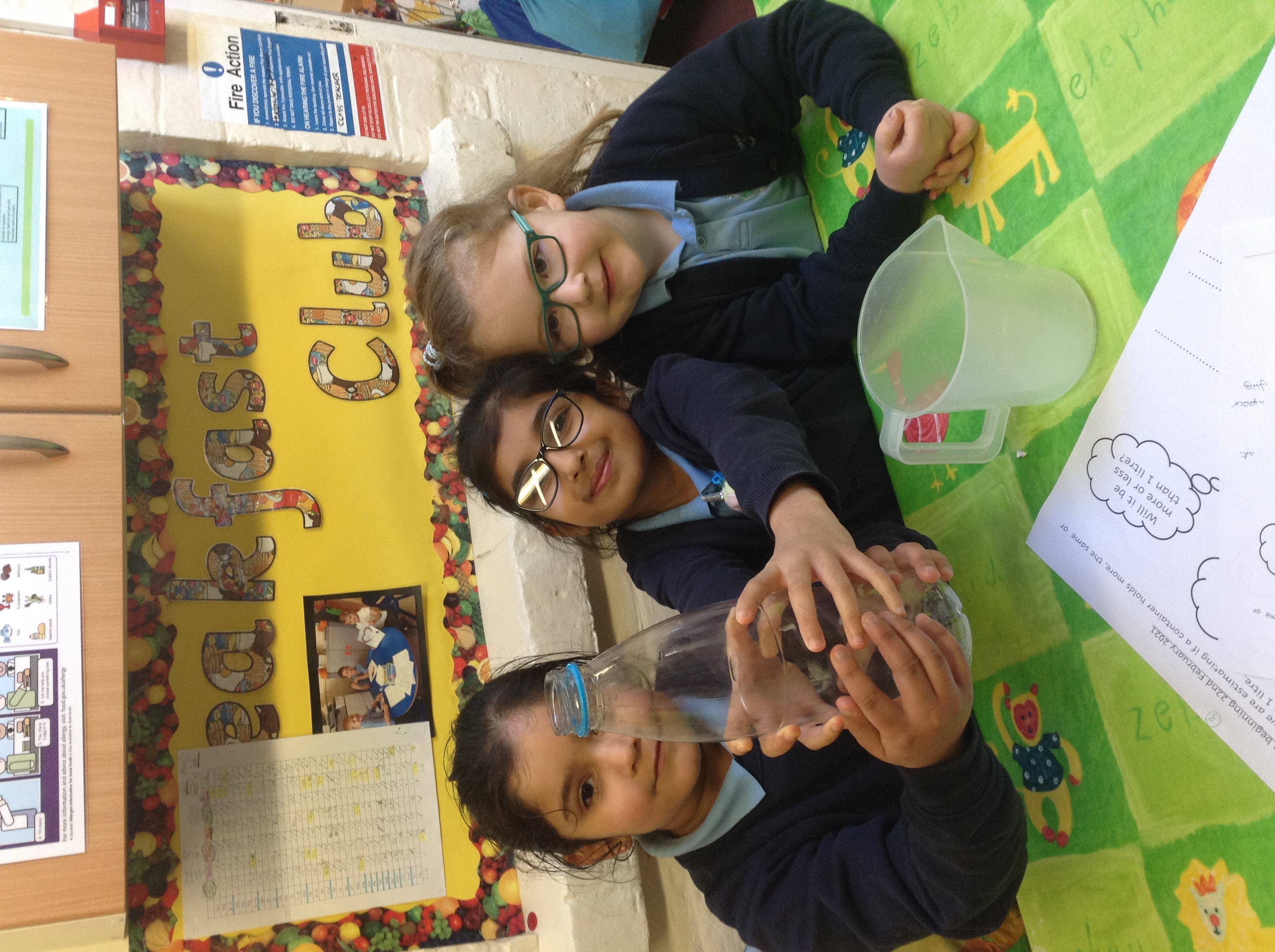 Reading the measuring scale.